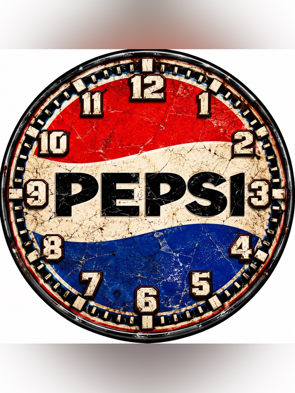 Pepsi Red White Blue Retro Round Wall Clock Sign